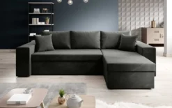 Designer Ecksofa Denver Samt mit Schlaf- und Klappfunktion