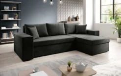 Designer Ecksofa Denver Samt mit Schlaf- und Klappfunktion