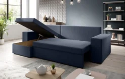Designer Ecksofa Denver Stoff mit Schlaf- und Klappfunktion