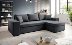 Designer Ecksofa Denver Stoff mit Schlaf- und Klappfunktion