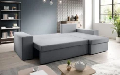 Designer Ecksofa Denver Stoff mit Schlaf- und Klappfunktion