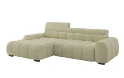 Designer Ecksofa Elaro mit elektrischer Sitzerweiterung in Bouclé