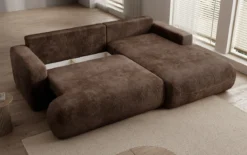 Designer Ecksofa Enzo mit Schlaf- und Klappfunktion in Cord
