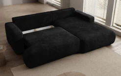 Designer Ecksofa Enzo mit Schlaf- und Klappfunktion in Cord