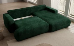 Designer Ecksofa Enzo mit Schlaf- und Klappfunktion in Cord