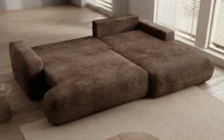 Designer Ecksofa Enzo mit Schlaf- und Klappfunktion in Cord