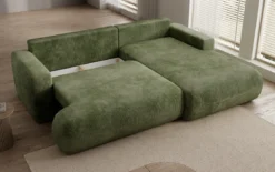 Designer Ecksofa Enzo mit Schlaf- und Klappfunktion in Cord