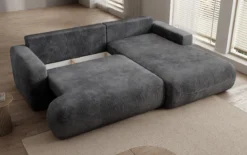 Designer Ecksofa Enzo mit Schlaf- und Klappfunktion in Cord