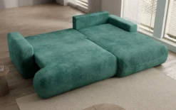 Designer Ecksofa Enzo mit Schlaf- und Klappfunktion in Cord