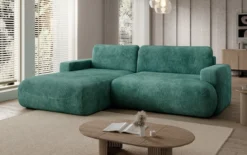 Designer Ecksofa Enzo mit Schlaf- und Klappfunktion in Cord