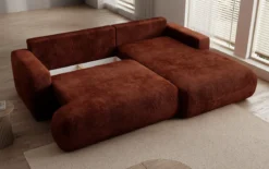 Designer Ecksofa Enzo mit Schlaf- und Klappfunktion in Cord