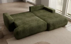 Designer Ecksofa Enzo mit Schlaf- und Klappfunktion in Cord
