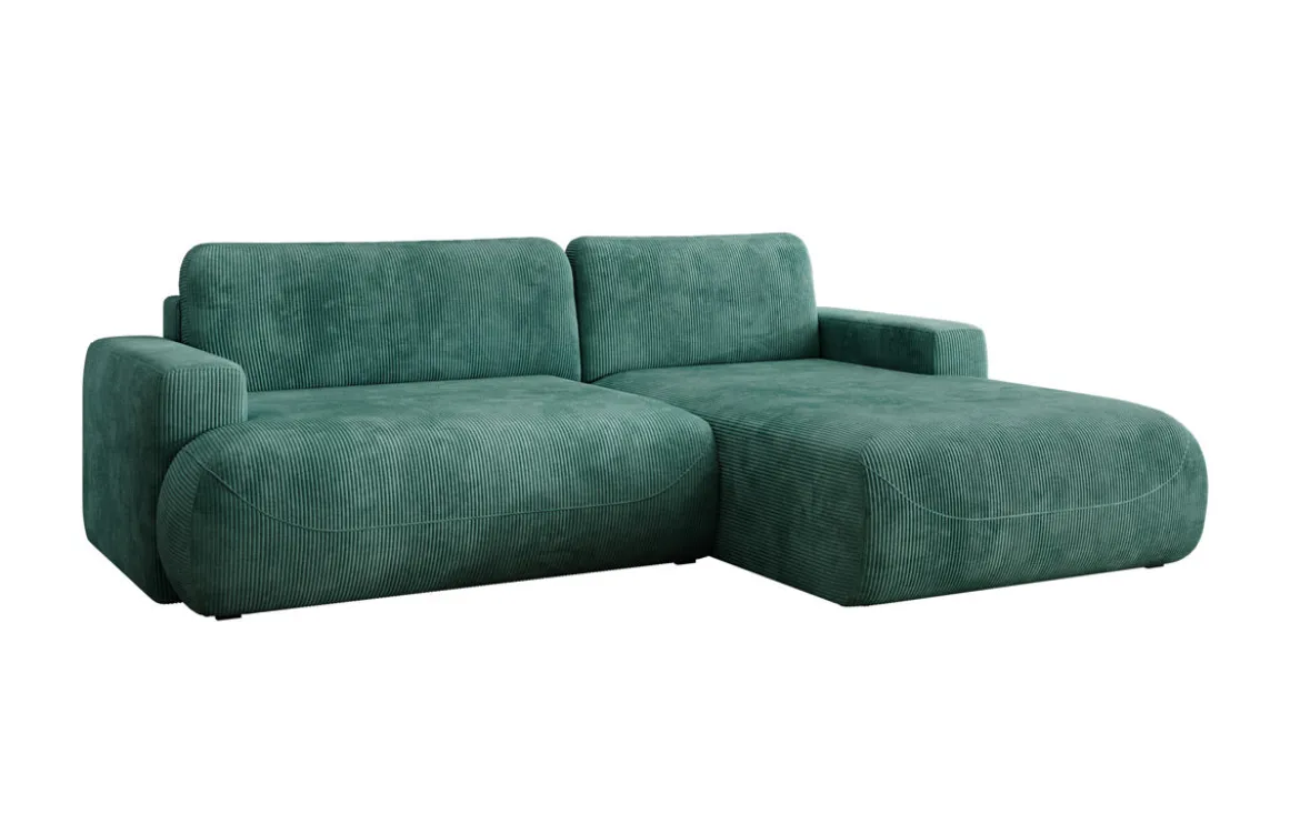 Designer Ecksofa Enzo mit Schlaf- und Klappfunktion in Cord
