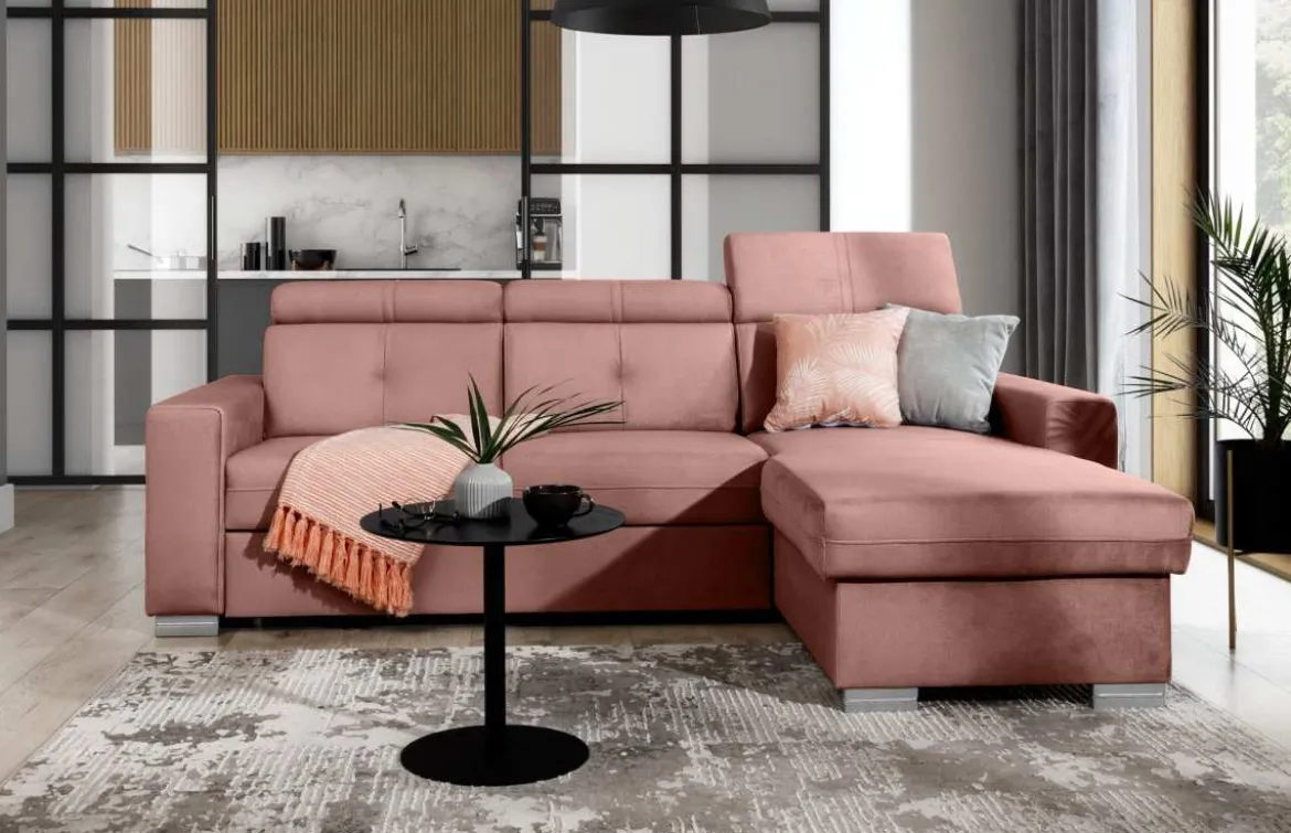 Designer Ecksofa Ferila mit Schlaf- und Klappfunktion