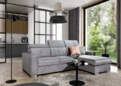 Designer Ecksofa Ferila mit Schlaf- und Klappfunktion