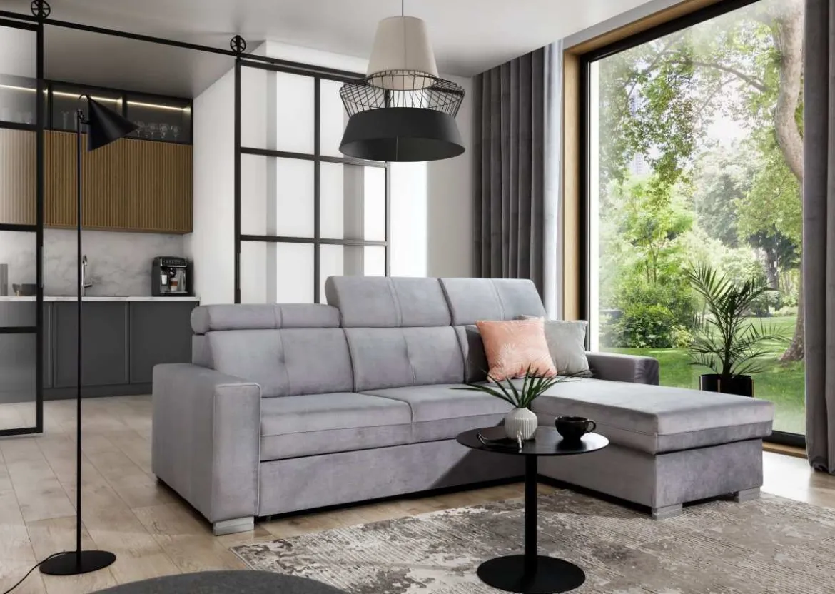 Designer Ecksofa Ferila mit Schlaf- und Klappfunktion