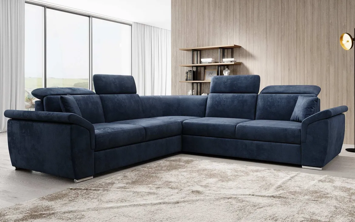 Designer Ecksofa Fernando mit Schlaffunktion und Stauraum