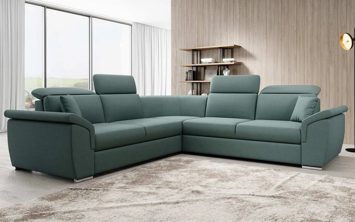 Designer Ecksofa Fernando mit Schlaffunktion und Stauraum