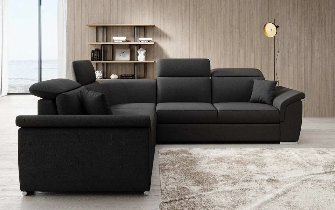 Designer Ecksofa Fernando mit Schlaffunktion und Stauraum