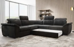 Designer Ecksofa Fernando mit Schlaffunktion und Stauraum