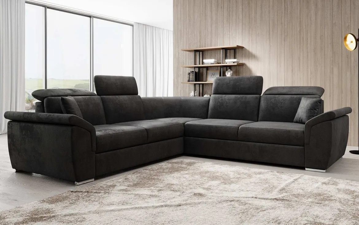 Designer Ecksofa Fernando mit Schlaffunktion und Stauraum