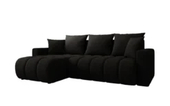 Designer Ecksofa Giulio mit Schlaf- und Klappfunktion in Bouclé