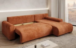 Designer Ecksofa Hanna mit Schlaffunktion und Stauraum
