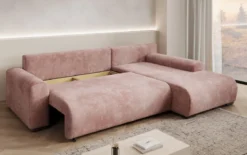 Designer Ecksofa Hanna mit Schlaffunktion und Stauraum
