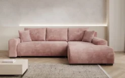 Designer Ecksofa Hanna mit Schlaffunktion und Stauraum