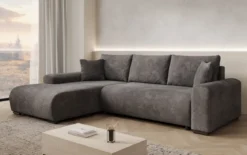 Designer Ecksofa Hanna mit Schlaffunktion und Stauraum