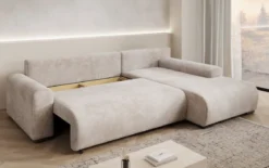 Designer Ecksofa Hanna mit Schlaffunktion und Stauraum