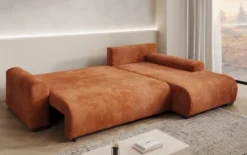 Designer Ecksofa Hanna mit Schlaffunktion und Stauraum