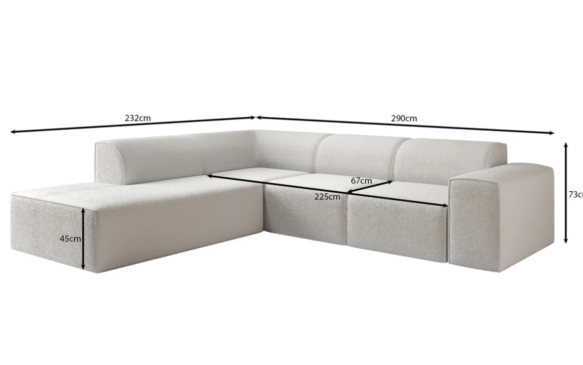Designer Ecksofa Idiola in Teddy Bouclé