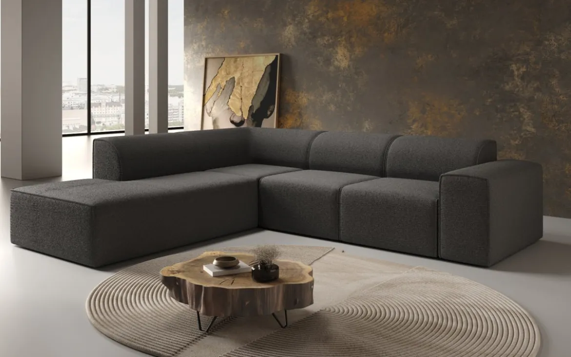 Designer Ecksofa Idiola in Teddy Bouclé