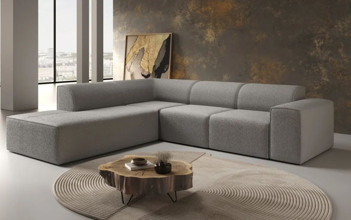 Designer Ecksofa Idiola in Teddy Bouclé