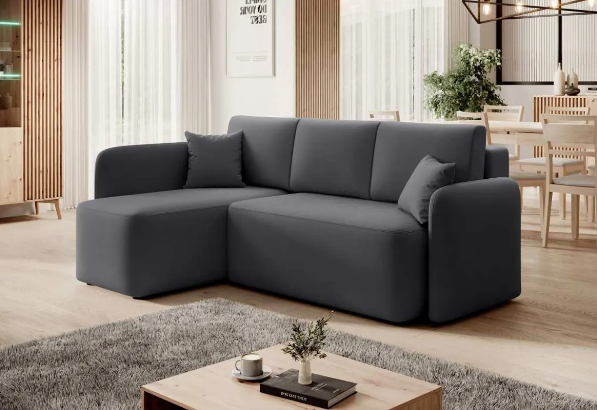 Designer Ecksofa Ina mit Stauraum und Schlaffunktion
