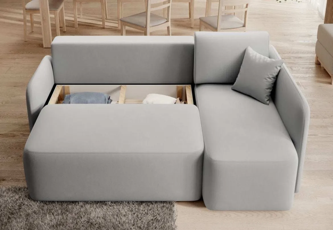 Designer Ecksofa Ina mit Stauraum und Schlaffunktion