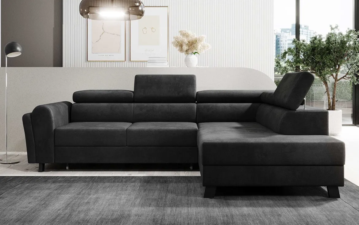 Designer Ecksofa Kira mit Schlaf- und Klappfunktion