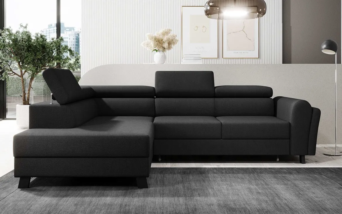 Designer Ecksofa Kira mit Schlaf- und Klappfunktion