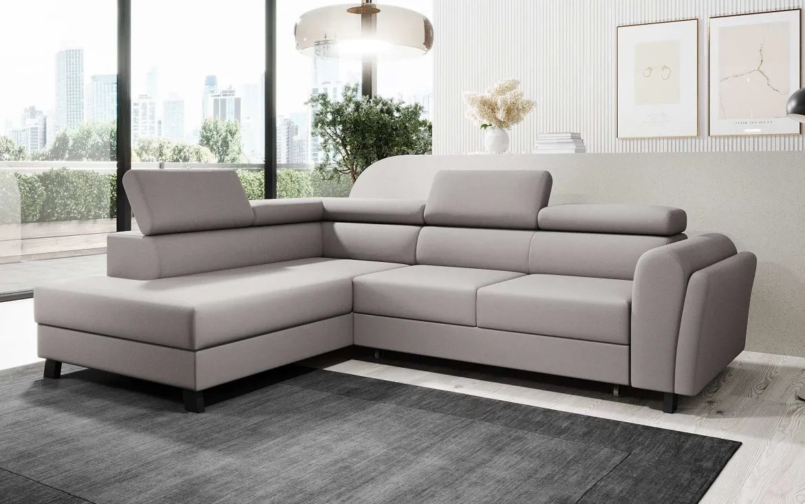 Designer Ecksofa Kira mit Schlaf- und Klappfunktion