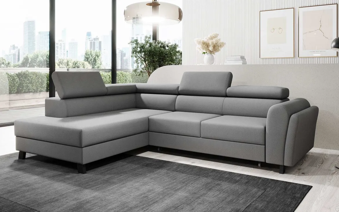 Designer Ecksofa Kira mit Schlaf- und Klappfunktion