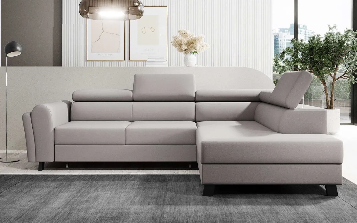 Designer Ecksofa Kira mit Schlaf- und Klappfunktion