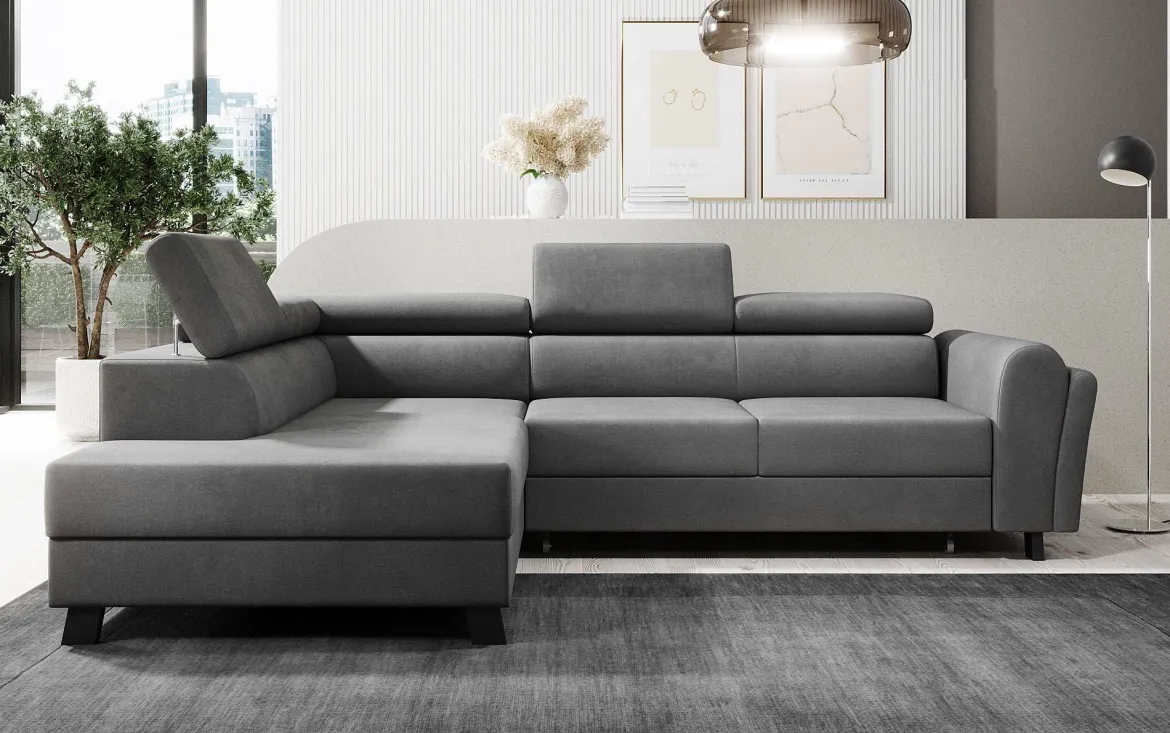 Designer Ecksofa Kira mit Schlaf- und Klappfunktion