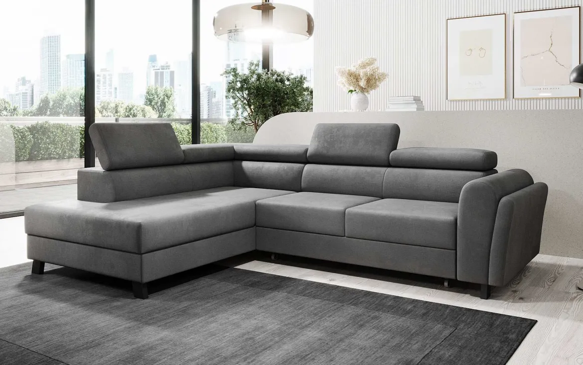 Designer Ecksofa Kira mit Schlaf- und Klappfunktion