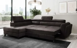 Designer Ecksofa Kira mit Schlaf- und Klappfunktion