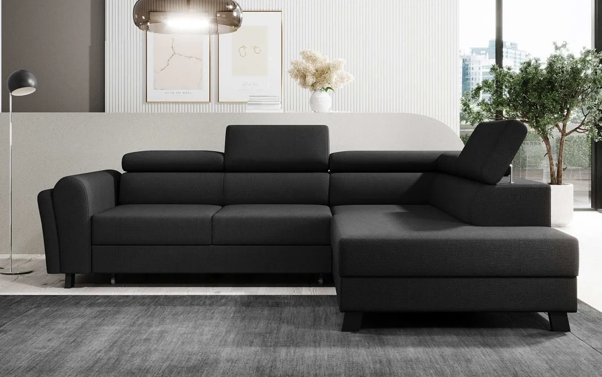 Designer Ecksofa Kira mit Schlaf- und Klappfunktion