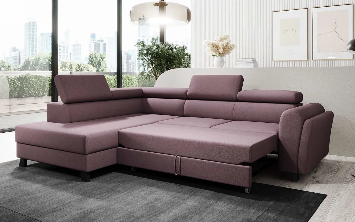 Designer Ecksofa Kira mit Schlaf- und Klappfunktion
