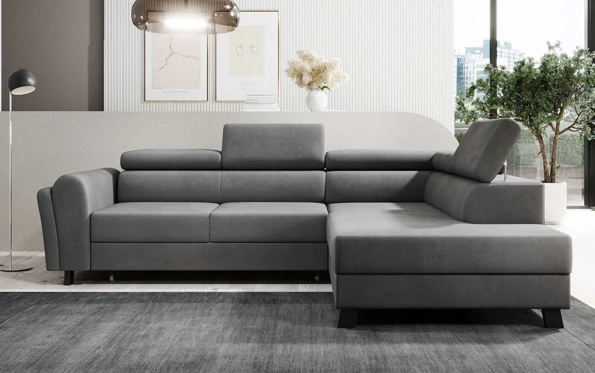 Designer Ecksofa Kira mit Schlaf- und Klappfunktion