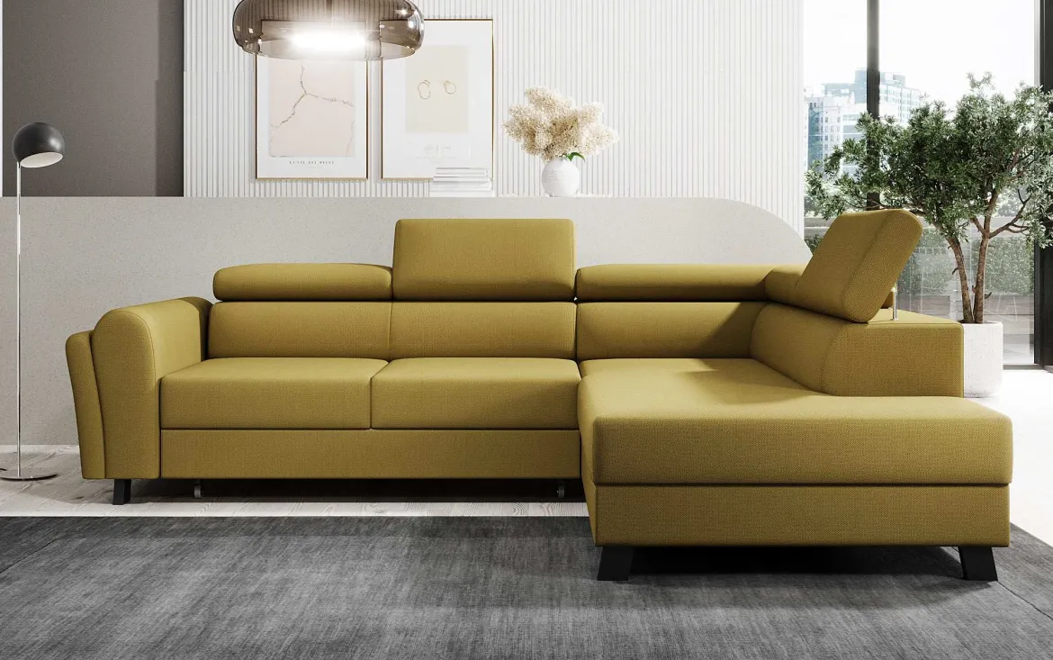 Designer Ecksofa Kira mit Schlaf- und Klappfunktion