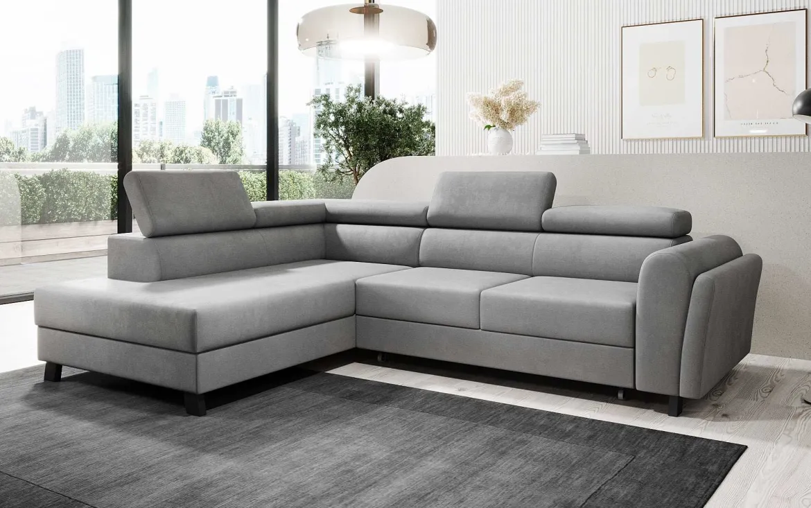 Designer Ecksofa Kira mit Schlaf- und Klappfunktion